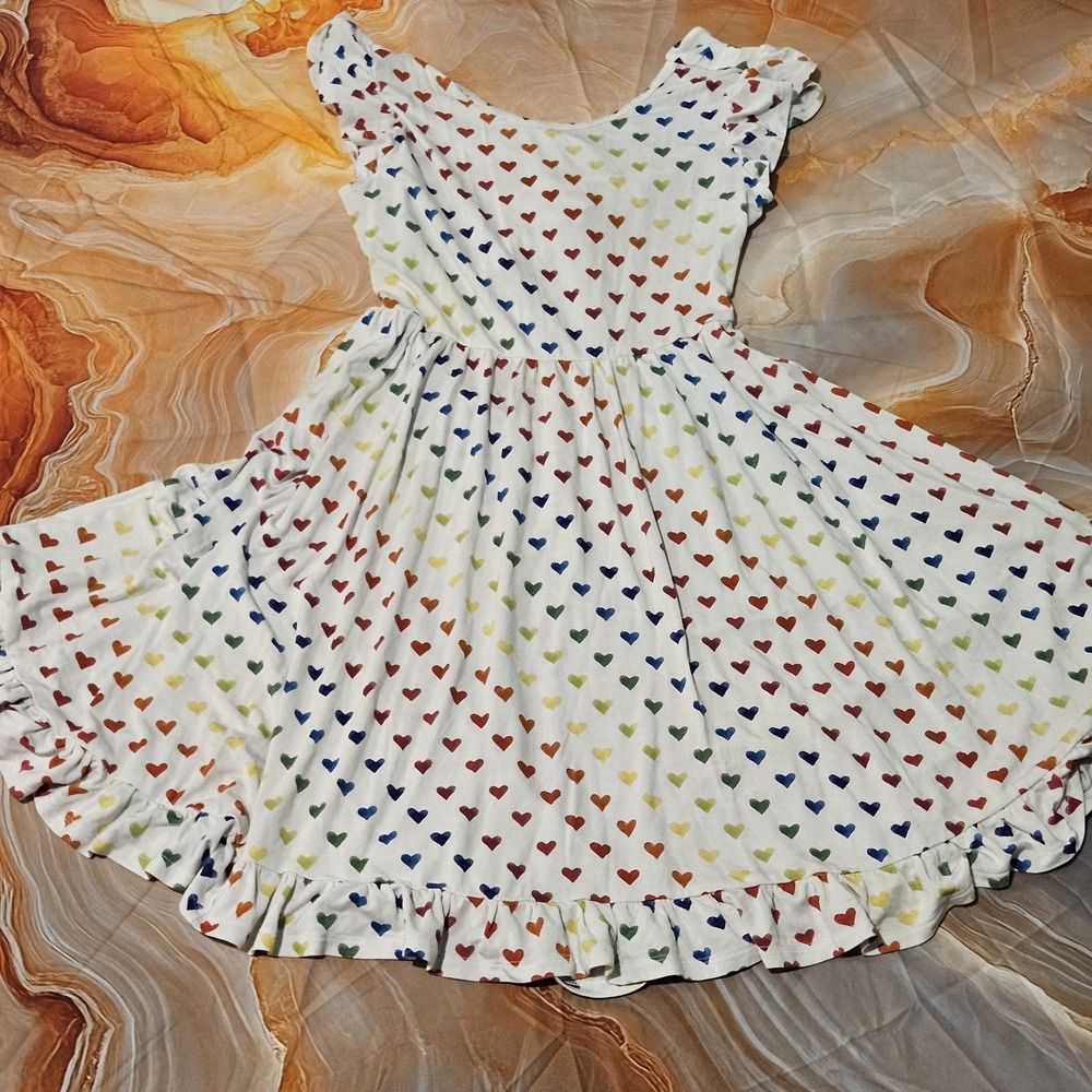 Posh Peanut x Care Bears Hearts Bamboo Twirl Dress Girls 10Y-12Y